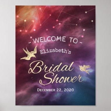 Bridal Shower Welcome Galaxy Nebula Constellations Poster