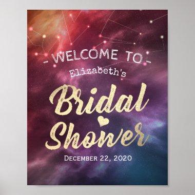 Bridal Shower Welcome Galaxy Nebula Constellations Poster