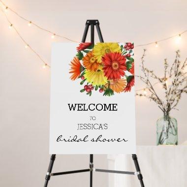 Bridal Shower Welcome Gerbera Daisy Floral  Foam Board