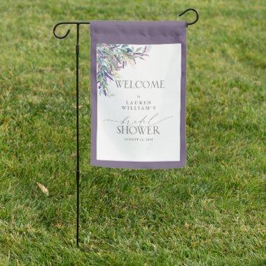 Welcome Lavender Floral Watercolor Garden Flag