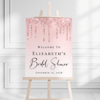 Welcome Pink Glitter Welcome Sign