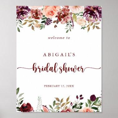 Bridal Shower Welcome Rustic Summer Floral Poster