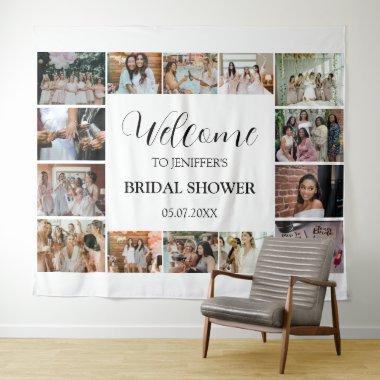 Welcome Script minimal Photo Collage Tapestry