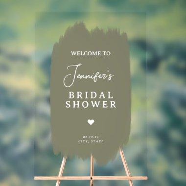 Welcome Script Sage Green Paint Acrylic Sign