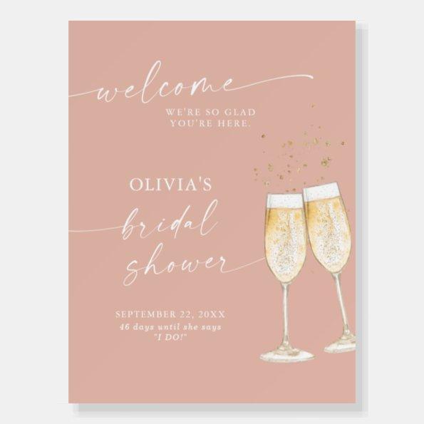 Bridal Shower Welcome Sign | Blush Brunch & Bubbly