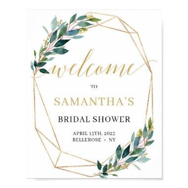 welcome sign green eucalyptus boho