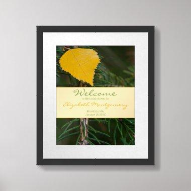 Bridal Shower WELCOME Sign Rustic Leaf Pine Needle