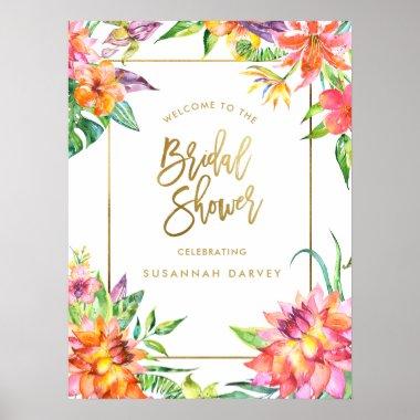 Bridal Shower Welcome Sign | Tropical Watercolors