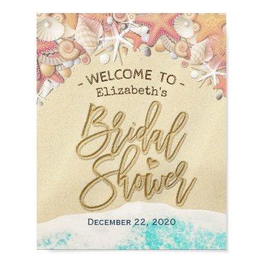 Bridal Shower Welcome Summer Sandy Beach Starfish Poster