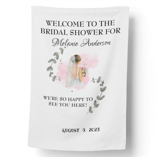 WELCOME with editable text and image House Flag