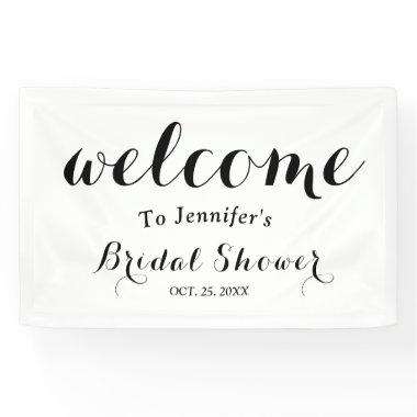 Bridal shower Welcome with Elegant Black Script Banner