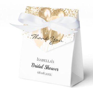 Bridal Shower white gold glitter balloon thank you Favor Boxes