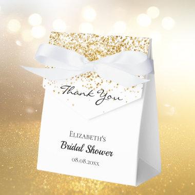 Bridal Shower white gold glitter thank you Favor Box