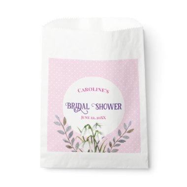 Bridal Shower White Snowdrops Pink Polka Dots Favor Bag