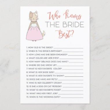 Bridal Shower Who Knows the Bride Best Game Invitations