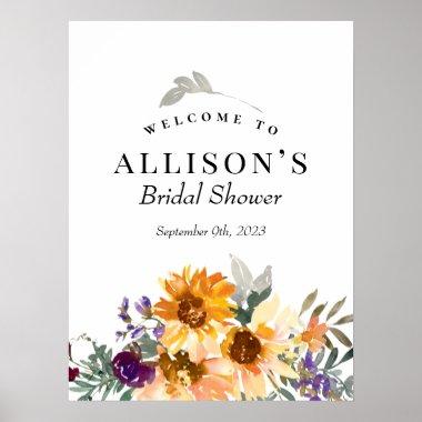 Bridal Shower Wildflower Sunflower Welcome Sign