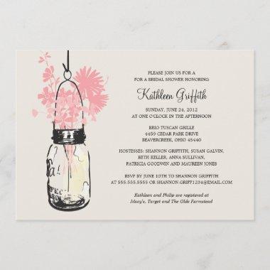 Bridal Shower Wildflowers & Mason Jar Invitations