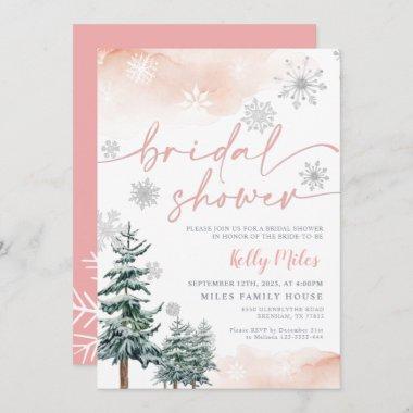 Bridal shower winter pink blush Invitations