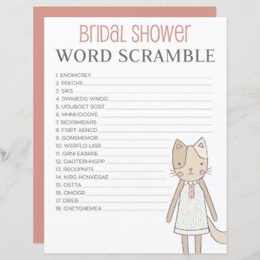 Bridal Shower Word Scramble Game Getting Meowied
