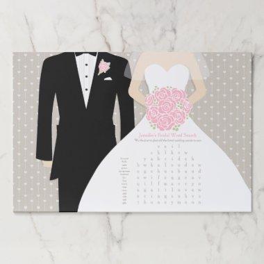 Bridal Shower word search game pink roses Paper Pad
