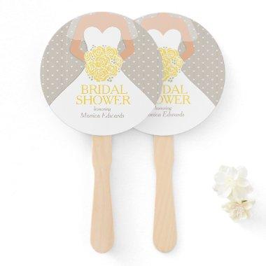yellow rose white dress custom fans