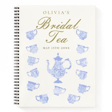 Bridal Tea Blue China White Lace Shower Gift List Notebook