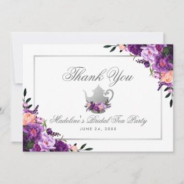 Bridal Tea Party Floral Purple Thank You