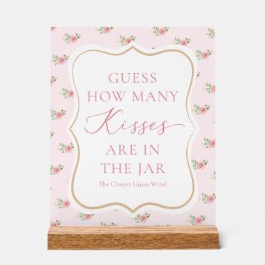 Bridal Tea Party Guess How Many Kisses Acrylic Sign