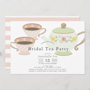 Bridal Tea Party Tea Pot & Cups Bridal Shower Invitations