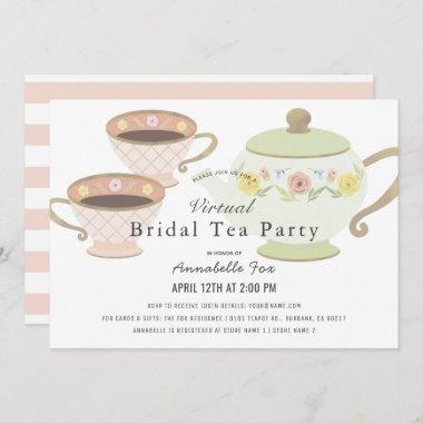 Bridal Tea Party Tea Pot VIrtual Bridal Shower Invitations