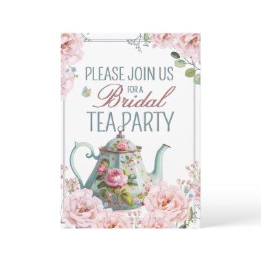 Bridal Tea Party Teapot Teacups Wedding Brunch  Invitations