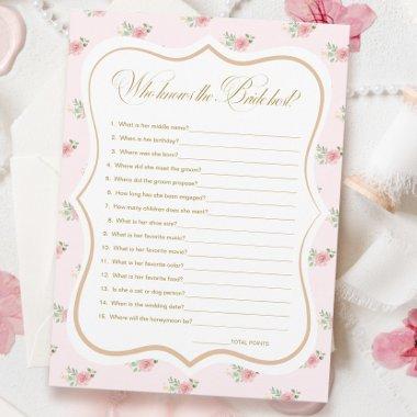 Bridal Tea Party Who Knows Bride Best Game