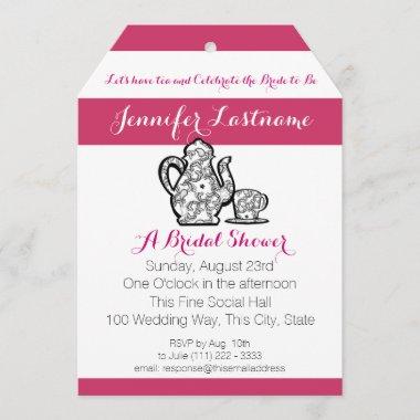Bridal Tea Party with Color Choice Invitations