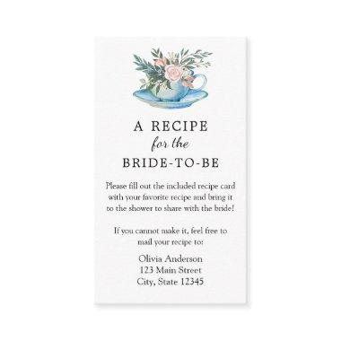 Bridal Tea Recipe Request Enclosure