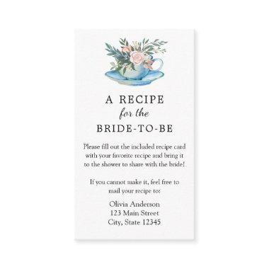 Bridal Tea Recipe Request Enclosure Invitations