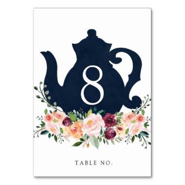 Bridal Tea Shower Teapot Table Number
