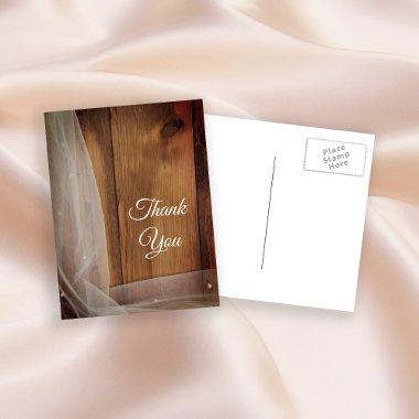 Bridal Veil Barn Wood Country Wedding Thank You Post