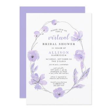 Bridal Virtual Shower | Lavender Floral Watercolor Invitations