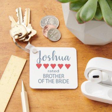 Bridal & Wedding Party 5 Heart Brother of Bride Keychain