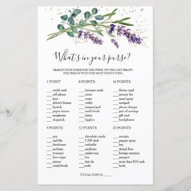 Bridal What's in Your Purse/Scramble Paper Sheet
