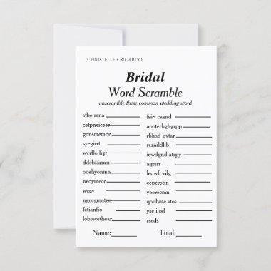 Bridal word scramble bridal shower game Invitations
