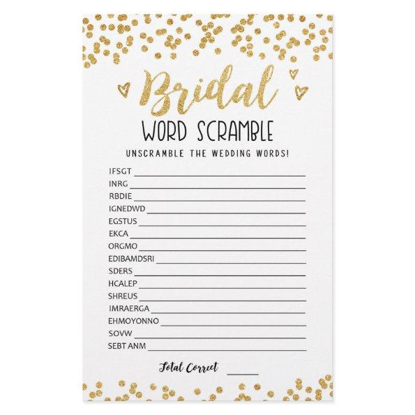 Bridal word scramble game with Answers