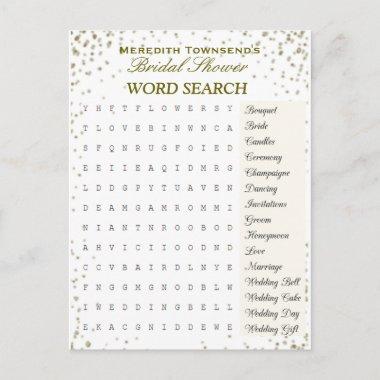 Bridal Word Search | Gold Confetti Invitation PostInvitations