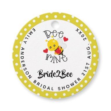 Bride 2 Bee Mine Yellow Polkad Dots Bridal Shower Favor Tags