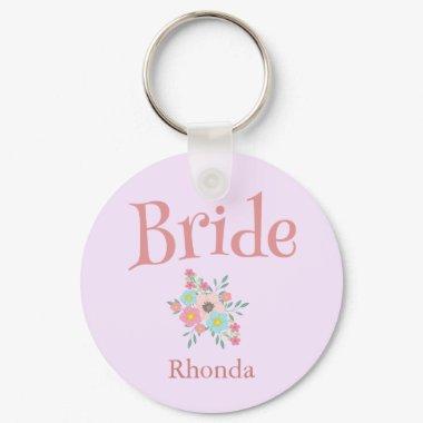 Bride and Beauty Bouquet of Flowers Keychain