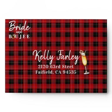 Bride and Boujee|Red & Black Flannel Bridal Shower Envelope