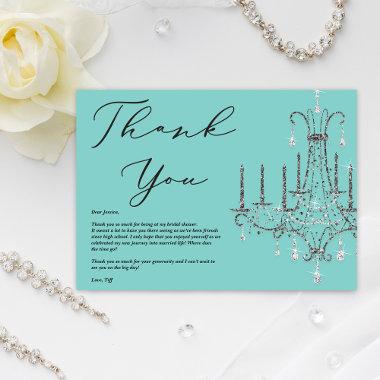 Bride and Co Chandelier Blue Thank You Invitations