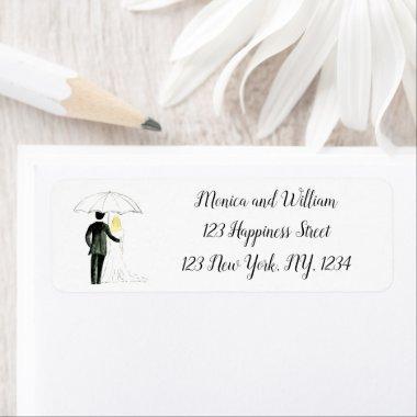 Bride and Groom Couple Elegant Classic Wedding Label