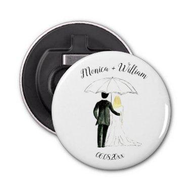 Bride and Groom Couple Elegant Date Wedding Bottle Opener