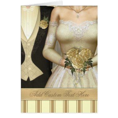Bride and Groom (ivory) Wedding Invitations